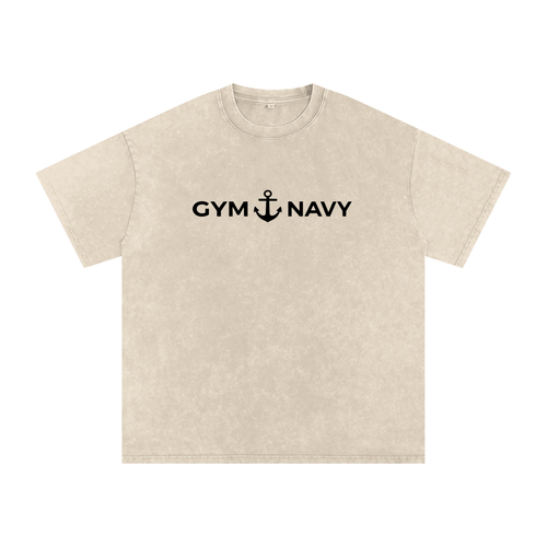 GYMNAVY Snow-Washed Oversized Cotton T-Shirt